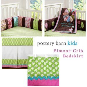 Sold!! POTTERY BARN KIDS - SIMONE Green Crib Skirt
